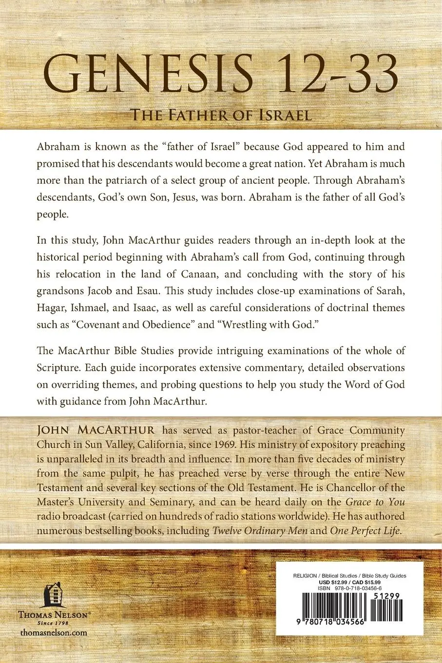 Rückseite: 9780718034566 | Genesis 12 to 33 | The Father of Israel | John F. Macarthur | Buch