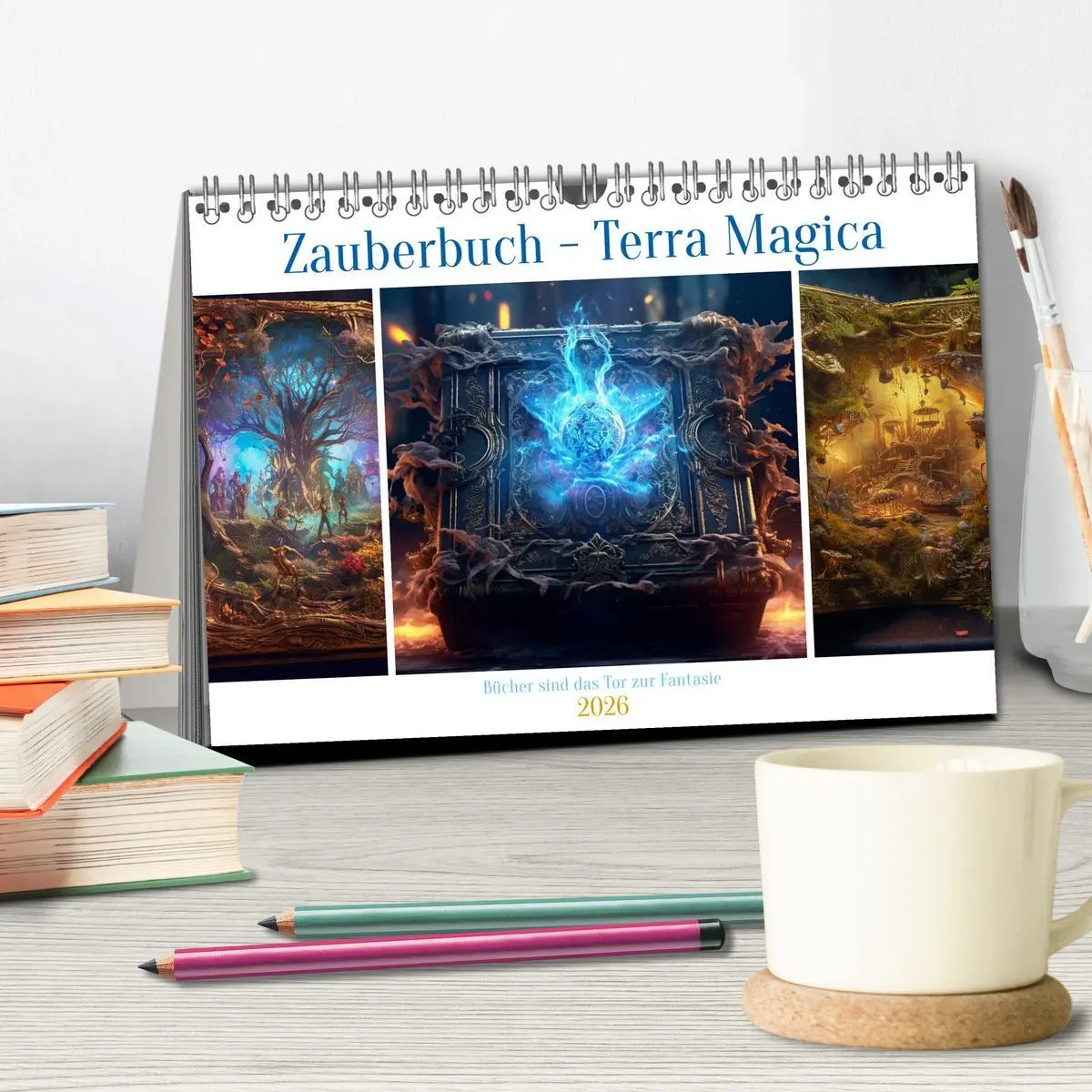 Bild: 9783457514566 | Zauberbuch - Terra Magica (Tischkalender 2026 DIN A5 quer),...