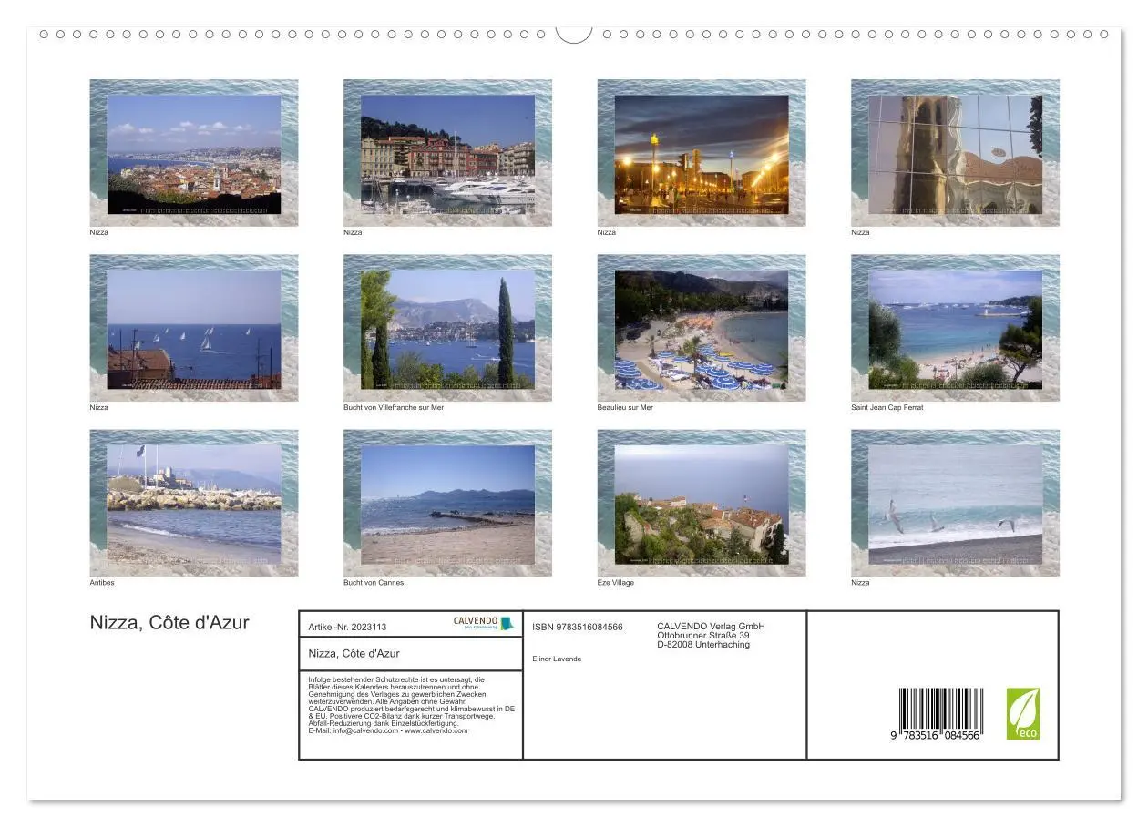 Bild: 9783516084566 | Nizza, Côte d'Azur (hochwertiger Premium Wandkalender 2026 DIN A2...