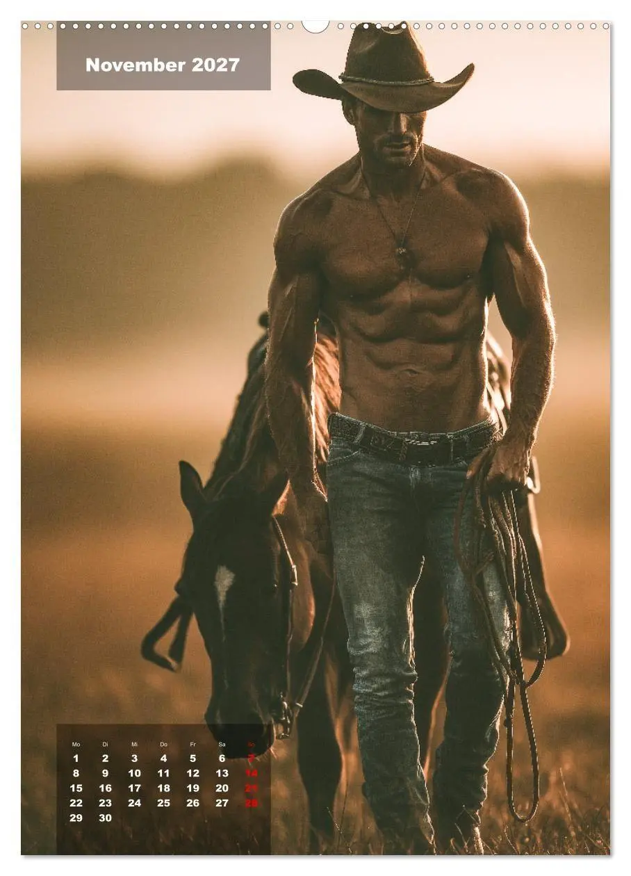 Bild: 9783516914566 | GEILE HENGSTE - Sexy Cowboys mit Ihren Pferden im Männerkalender...