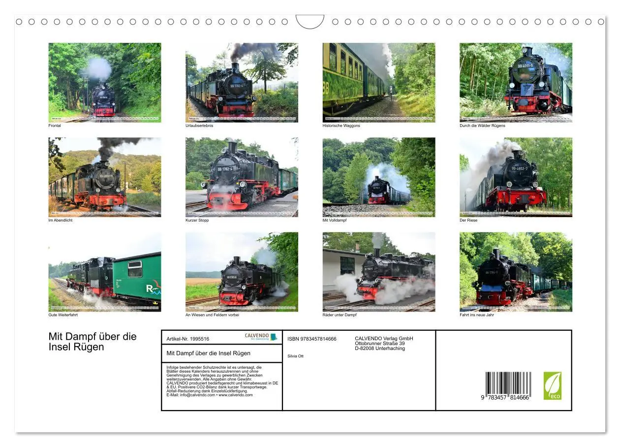 Bild: 9783457814666 | Mit Dampf über die Insel Rügen (Wandkalender 2026 DIN A3 quer),...