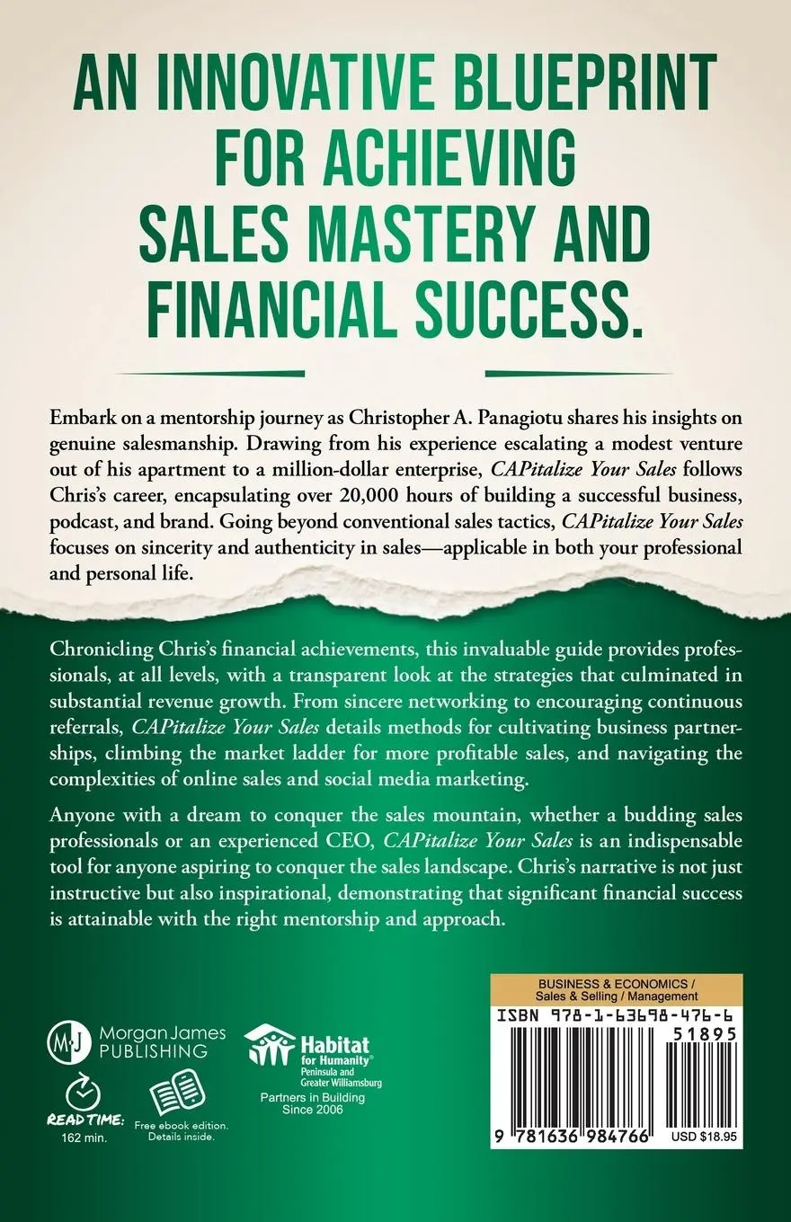 Rückseite: 9781636984766 | CAPitalize Your Sales | Christopher A. Panagiotu | Taschenbuch | 2024