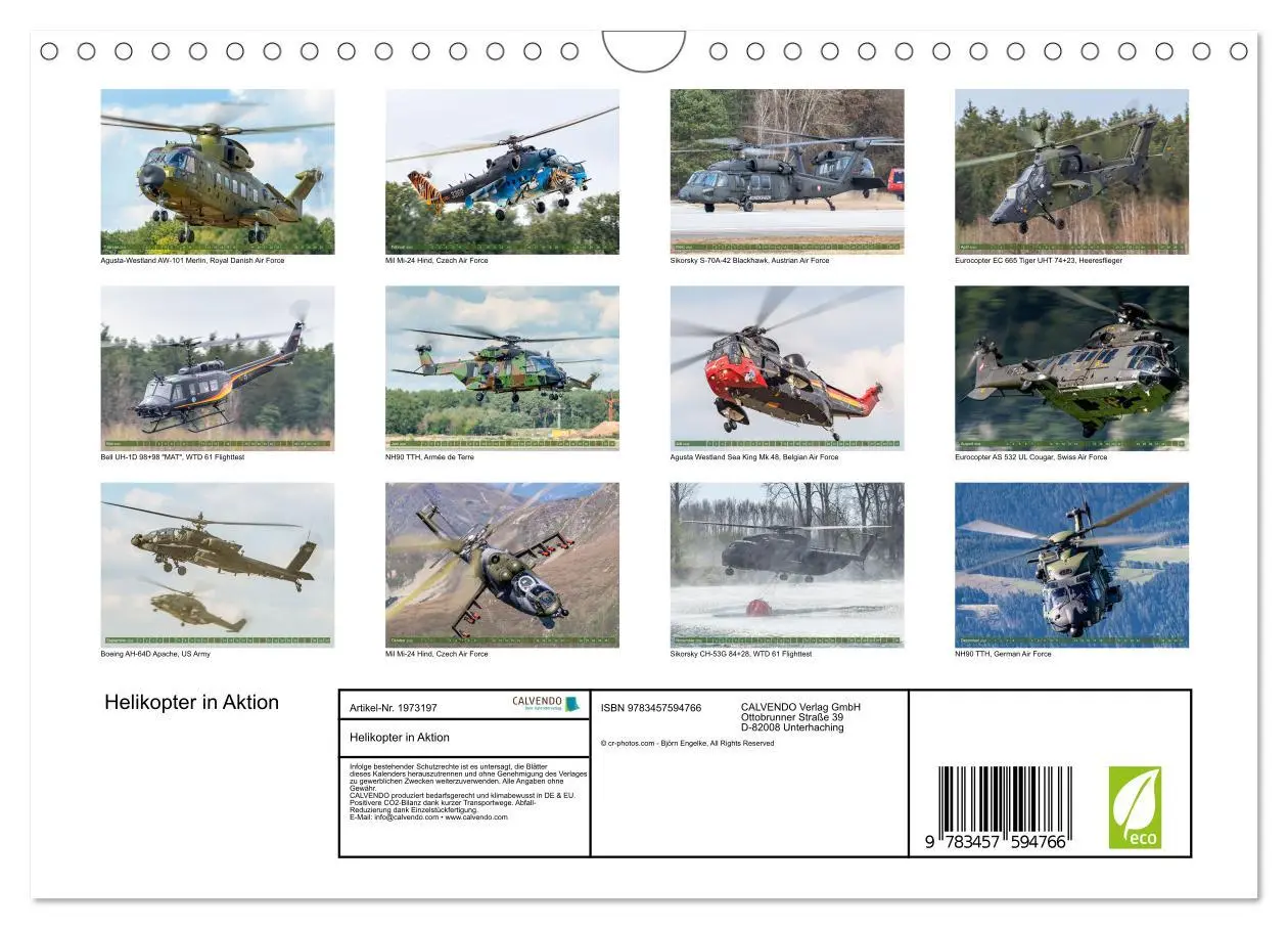 Bild: 9783457594766 | Helikopter in Aktion (Wandkalender 2026 DIN A4 quer), CALVENDO...