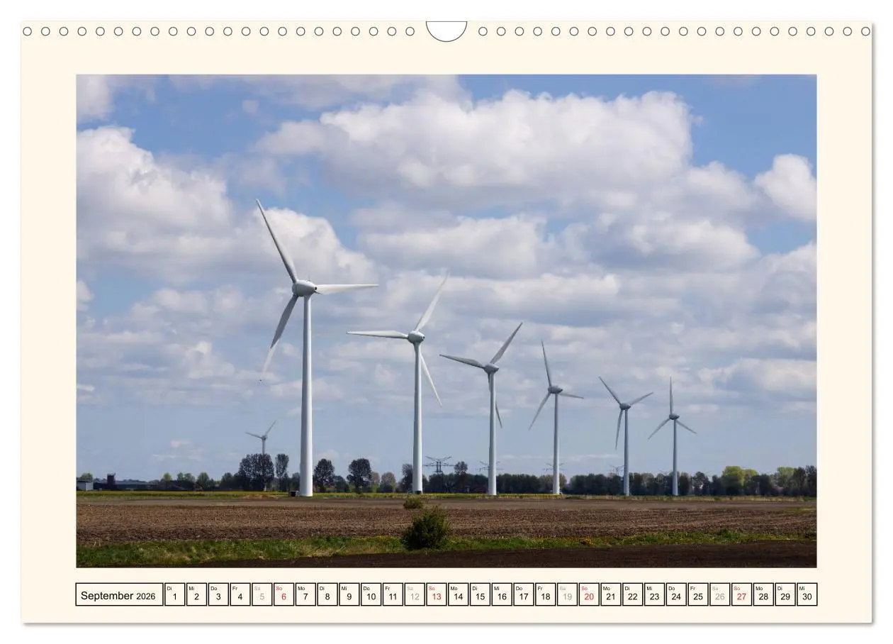 Bild: 9783516134766 | Windkraft in der Landschaft Ostfrieslands (Wandkalender 2026 DIN A3...
