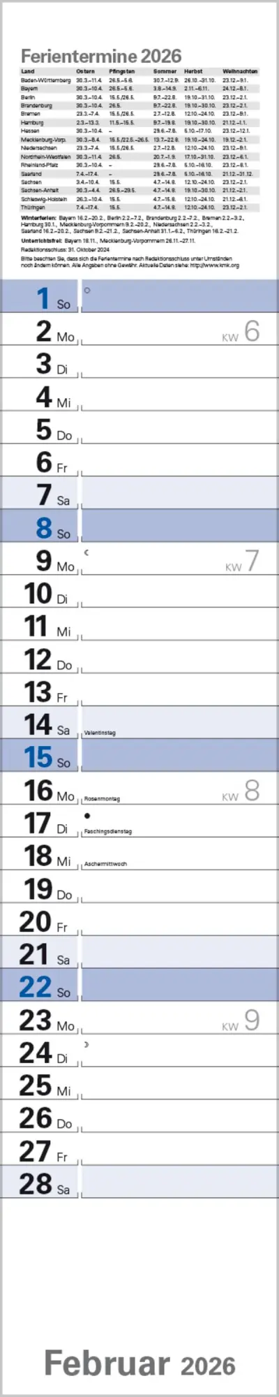 Bild: 9783731884866 | Planer Blau 2026 | Verlag Korsch | Kalender | Spiralbindung | 13 S.