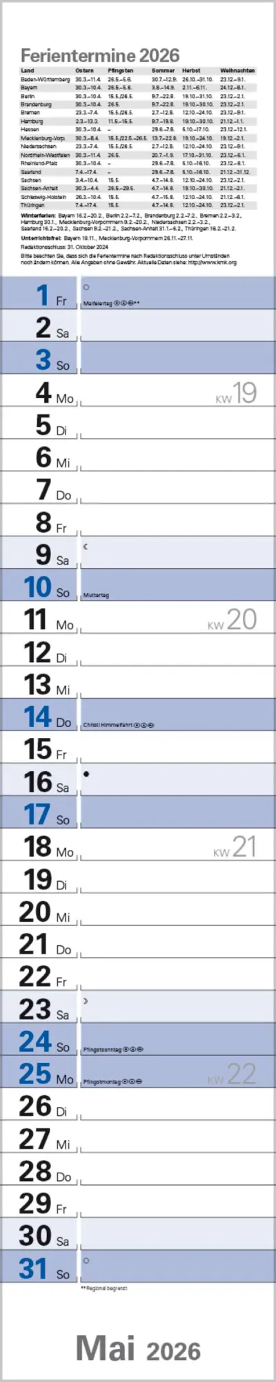 Bild: 9783731884866 | Planer Blau 2026 | Verlag Korsch | Kalender | Spiralbindung | 13 S.