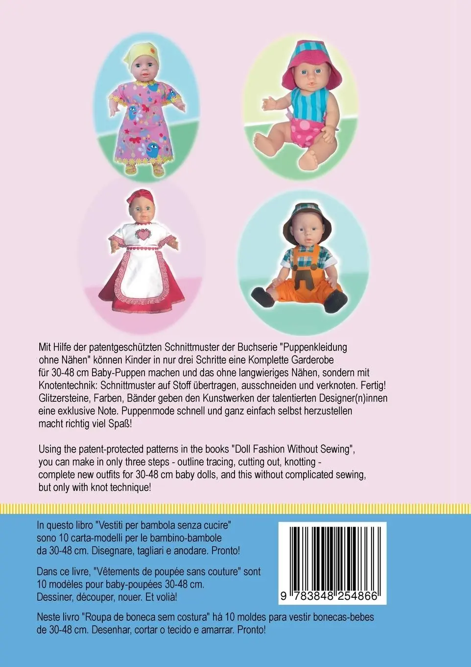 Rückseite: 9783848254866 | Puppenkleidung ohne Nähen - Baby, Band 6 - Doll Fashion Without...