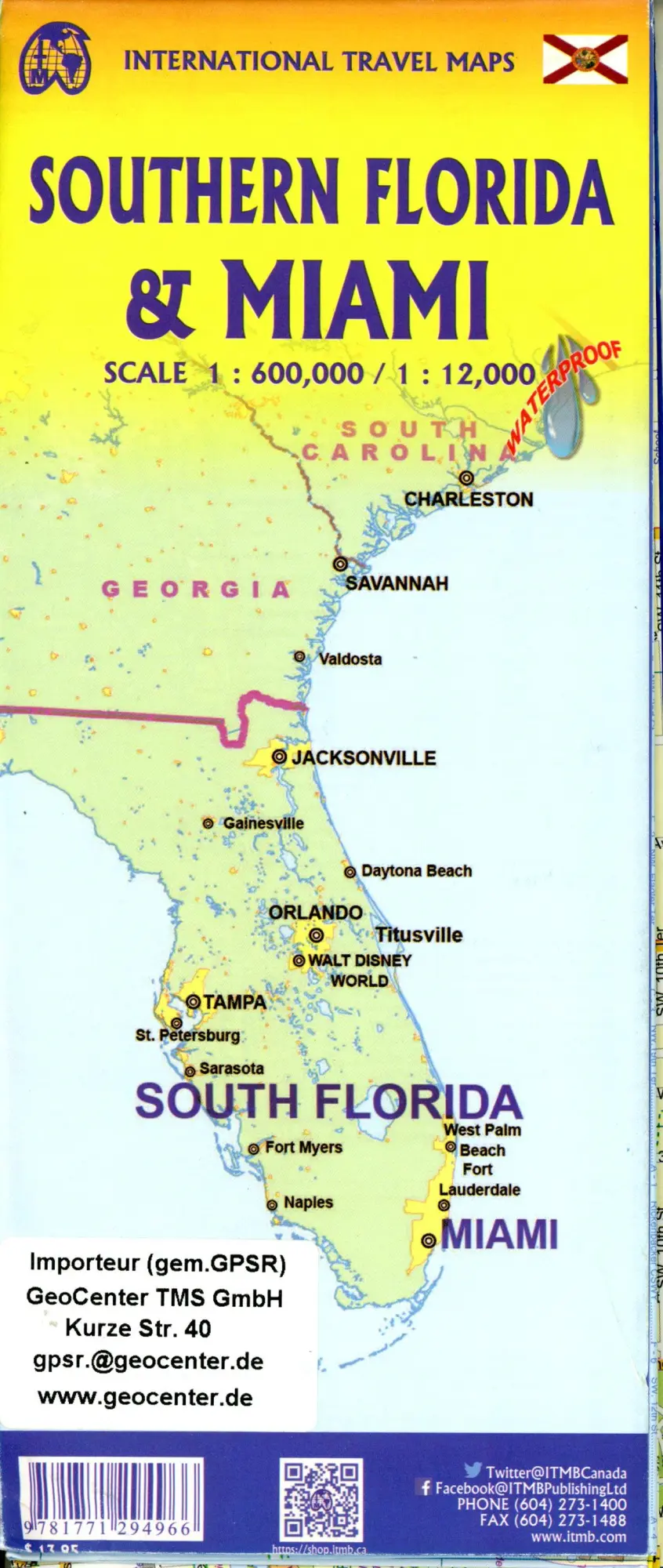 Bild: 9781771294966 | Miami/South Florida | 1:12000 | (Land-)Karte | ITM CityMap | Gefalzt