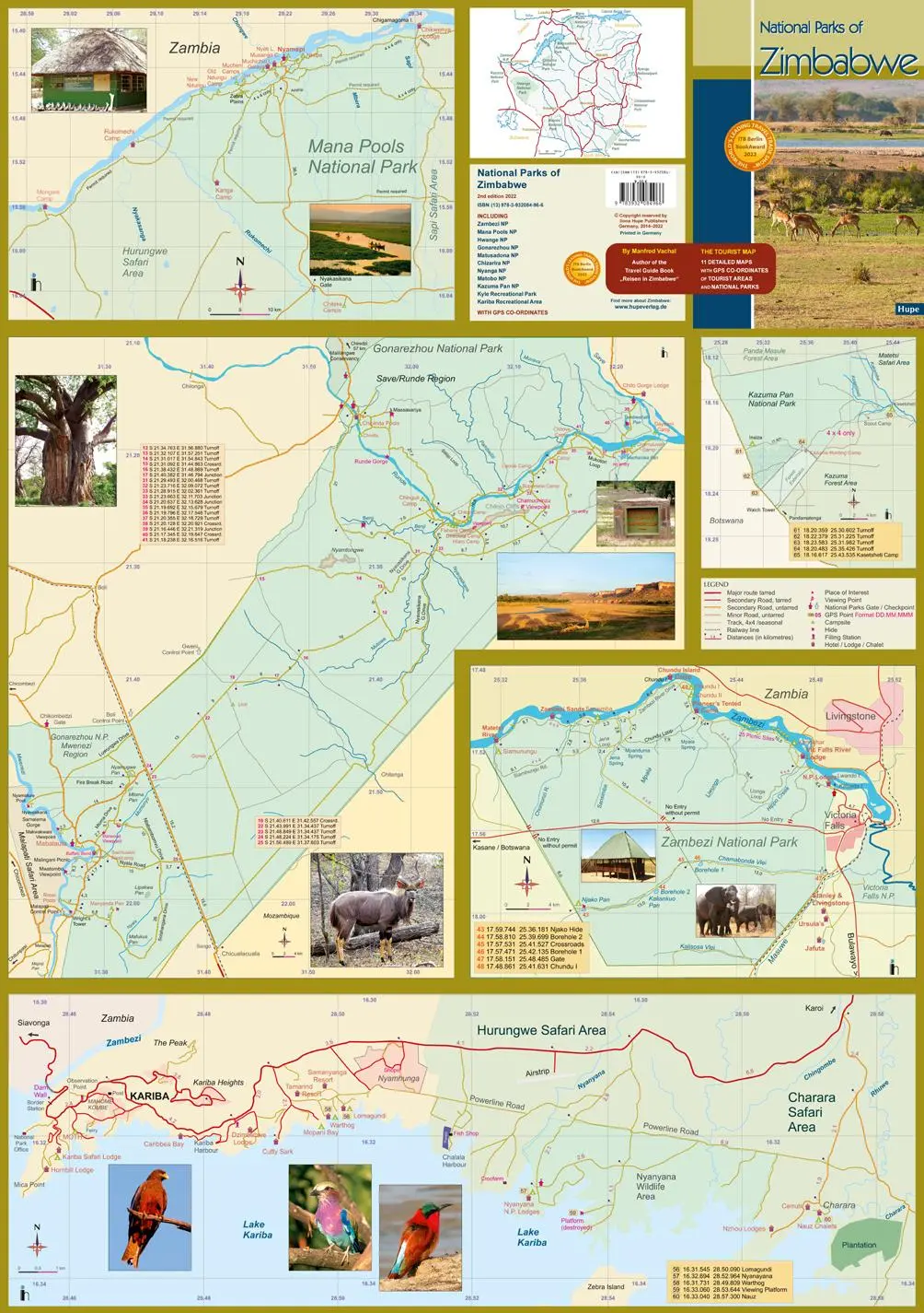 Bild: 9783932084966 | National Parks of Zimbabwe | Manfred Vachal | (Land-)Karte | Deutsch