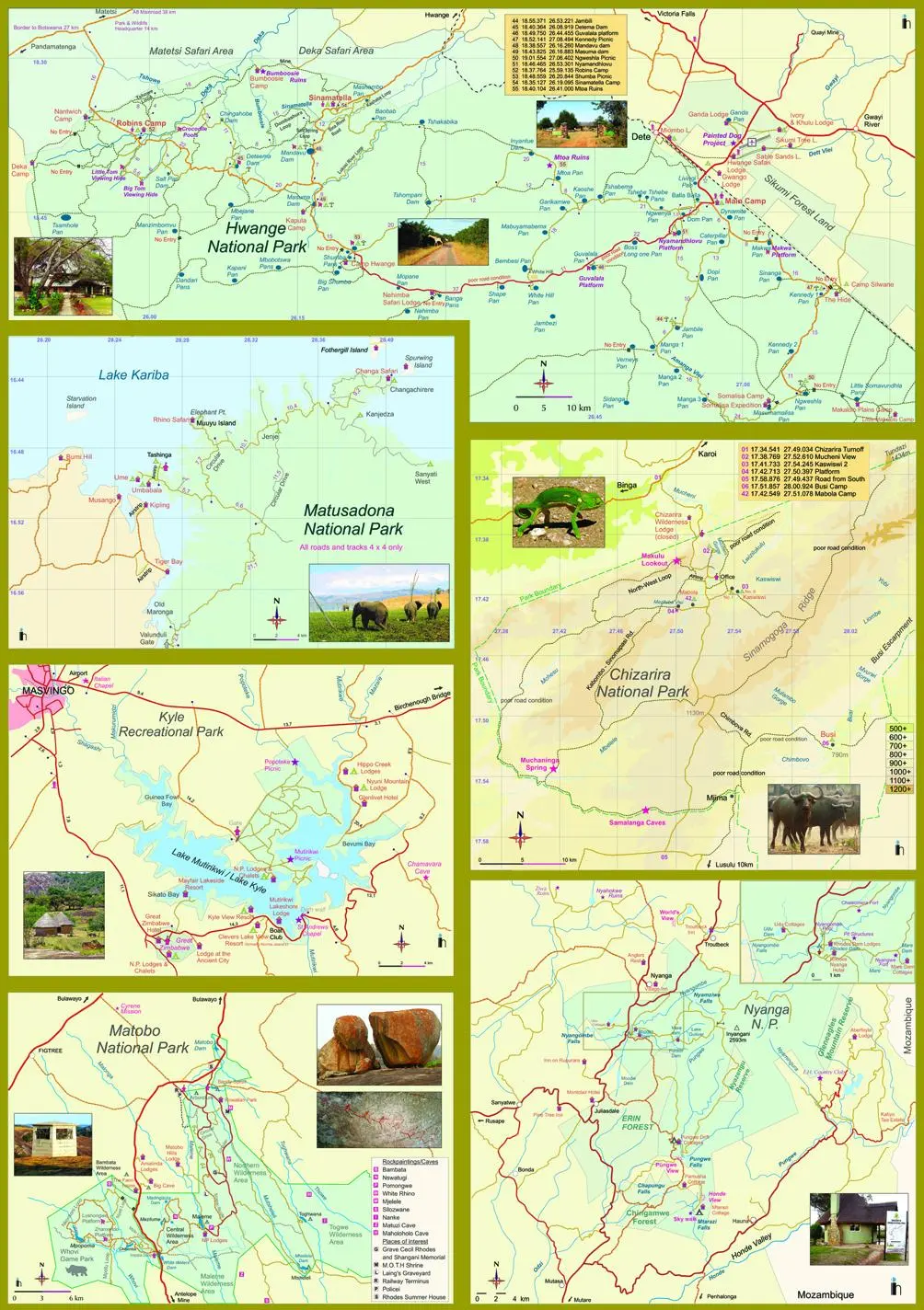 Bild: 9783932084966 | National Parks of Zimbabwe | Manfred Vachal | (Land-)Karte | Deutsch