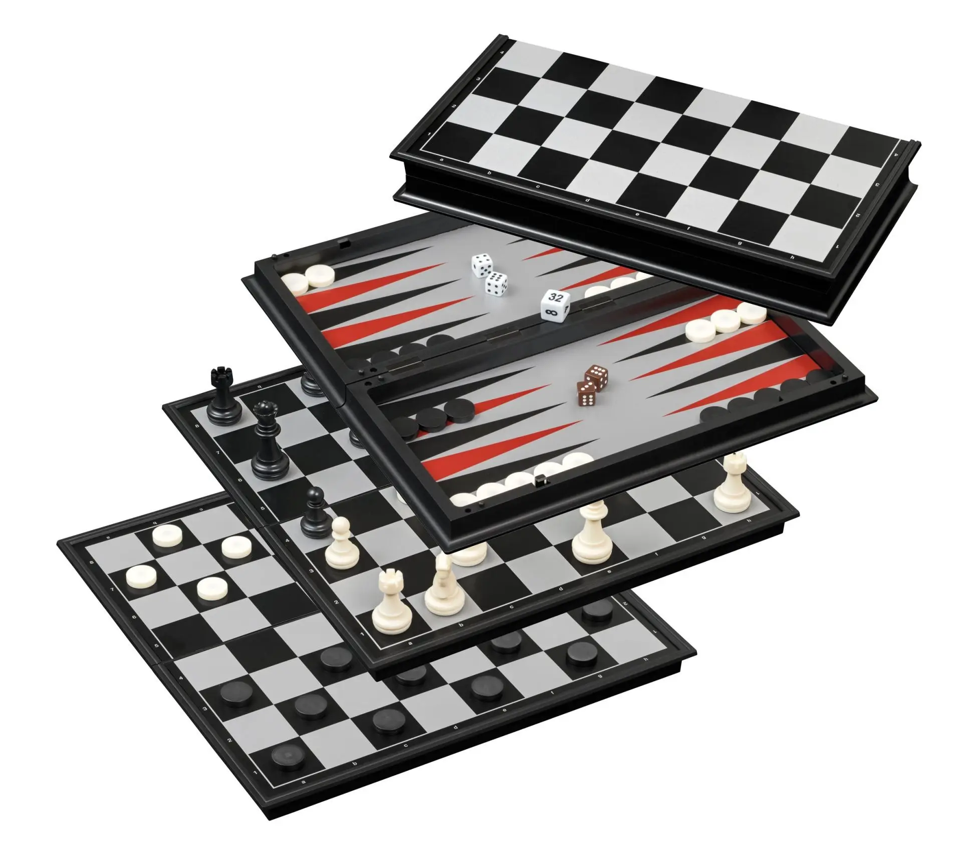 Cover: 4014156025066 | Philos 2506 - Schach-Backgammon-Dame-Set, Kunststoff, Feld 37 mm,...