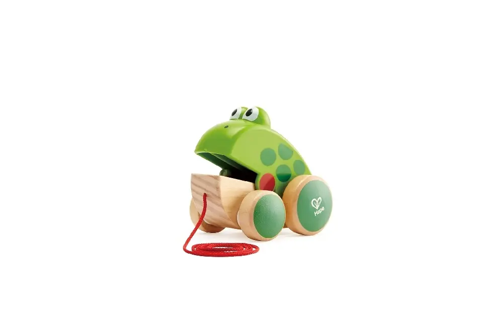 Bild: 6943478025066 | Hape Nachziehfrosch Fridolin | In Kartonage mit Plastiksichtfenster