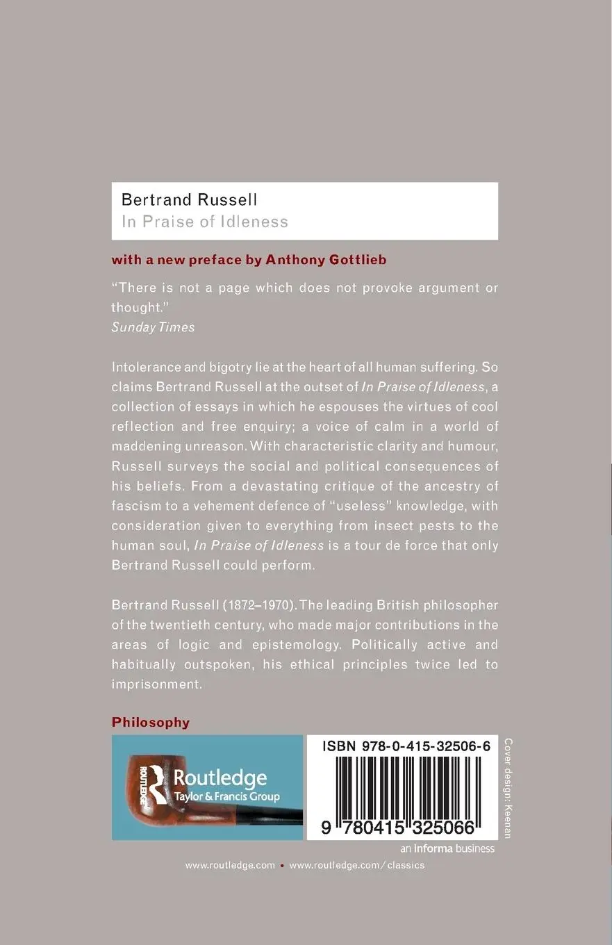 Rückseite: 9780415325066 | In Praise of Idleness | And Other Essays | Bertrand Russell | Buch