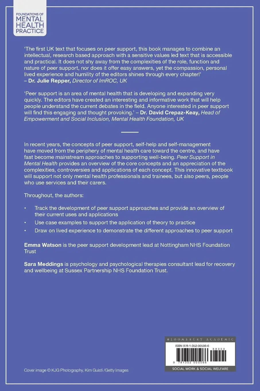 Rückseite: 9781352005066 | Peer Support in Mental Health | Emma Watson (u. a.) | Taschenbuch