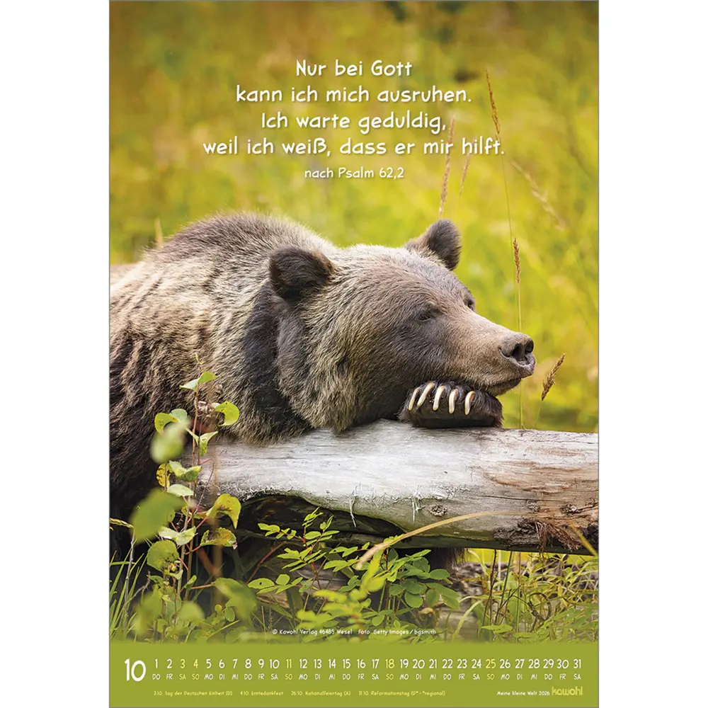 Bild: 9783754845066 | Meine kleine Welt 2026 | Tierkalender mit Bibelworten | Kalender
