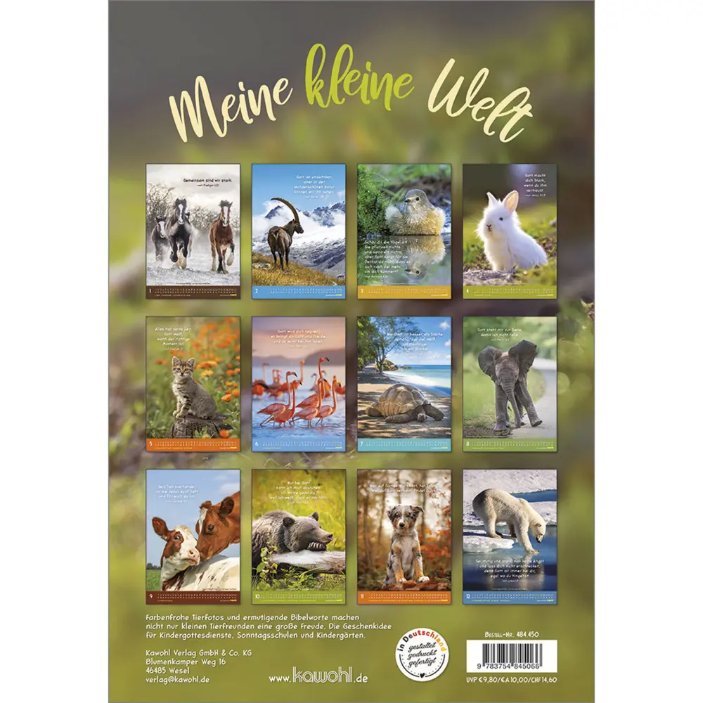 Bild: 9783754845066 | Meine kleine Welt 2026 | Tierkalender mit Bibelworten | Kalender