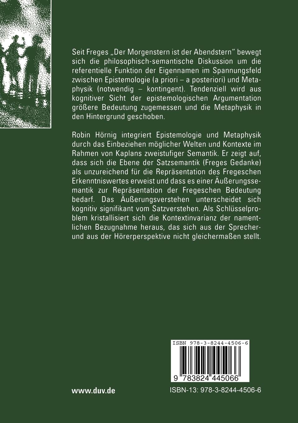 Rückseite: 9783824445066 | Eigennamen referieren - Referieren mit Eigennamen | Robin Hörnig | x