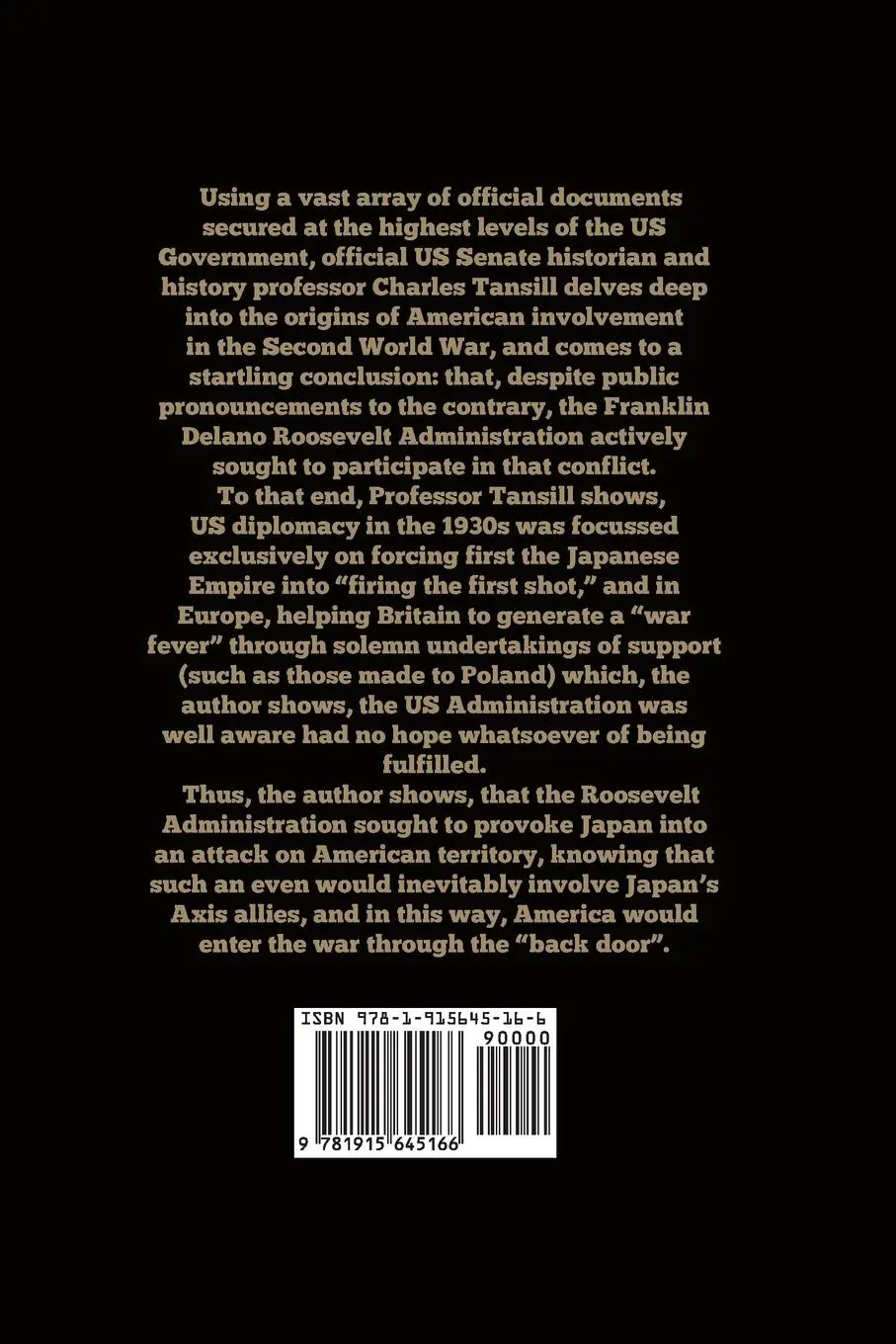 Rückseite: 9781915645166 | Back Door to War | The Roosevelt Foreign Policy 1933-1941 | Tansill
