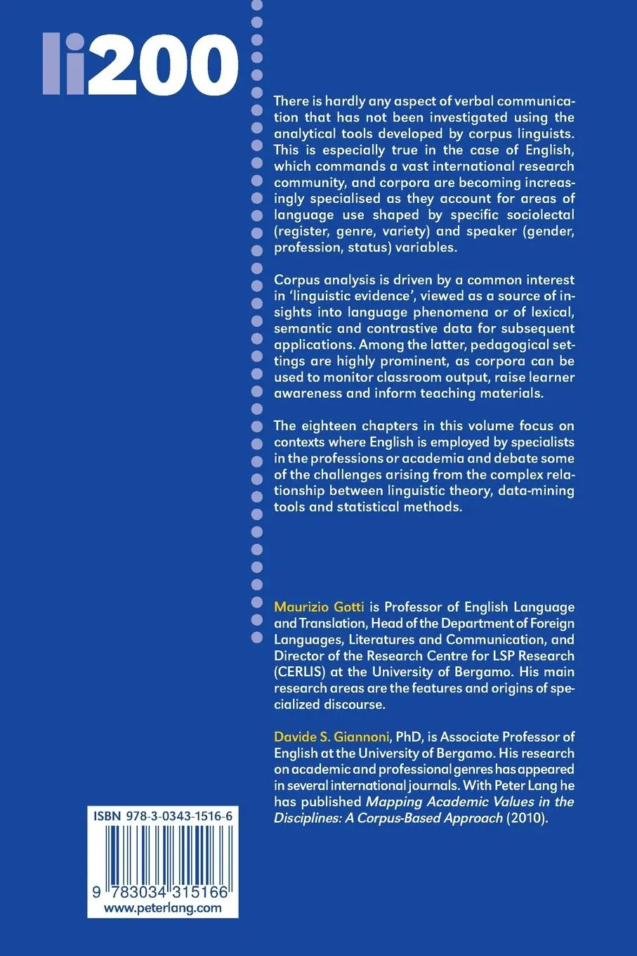 Rückseite: 9783034315166 | Corpus Analysis for Descriptive and Pedagogical Purposes | Taschenbuch