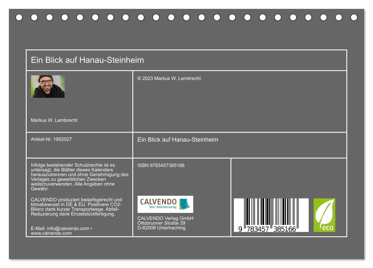 Bild: 9783457385166 | Ein Blick auf Hanau-Steinheim (Tischkalender 2026 DIN A5 quer),...