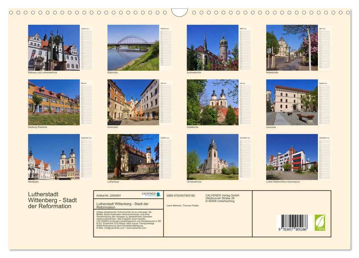 Bild: 9783457905166 | Lutherstadt Wittenberg - Stadt der Reformation (Wandkalender 2026...