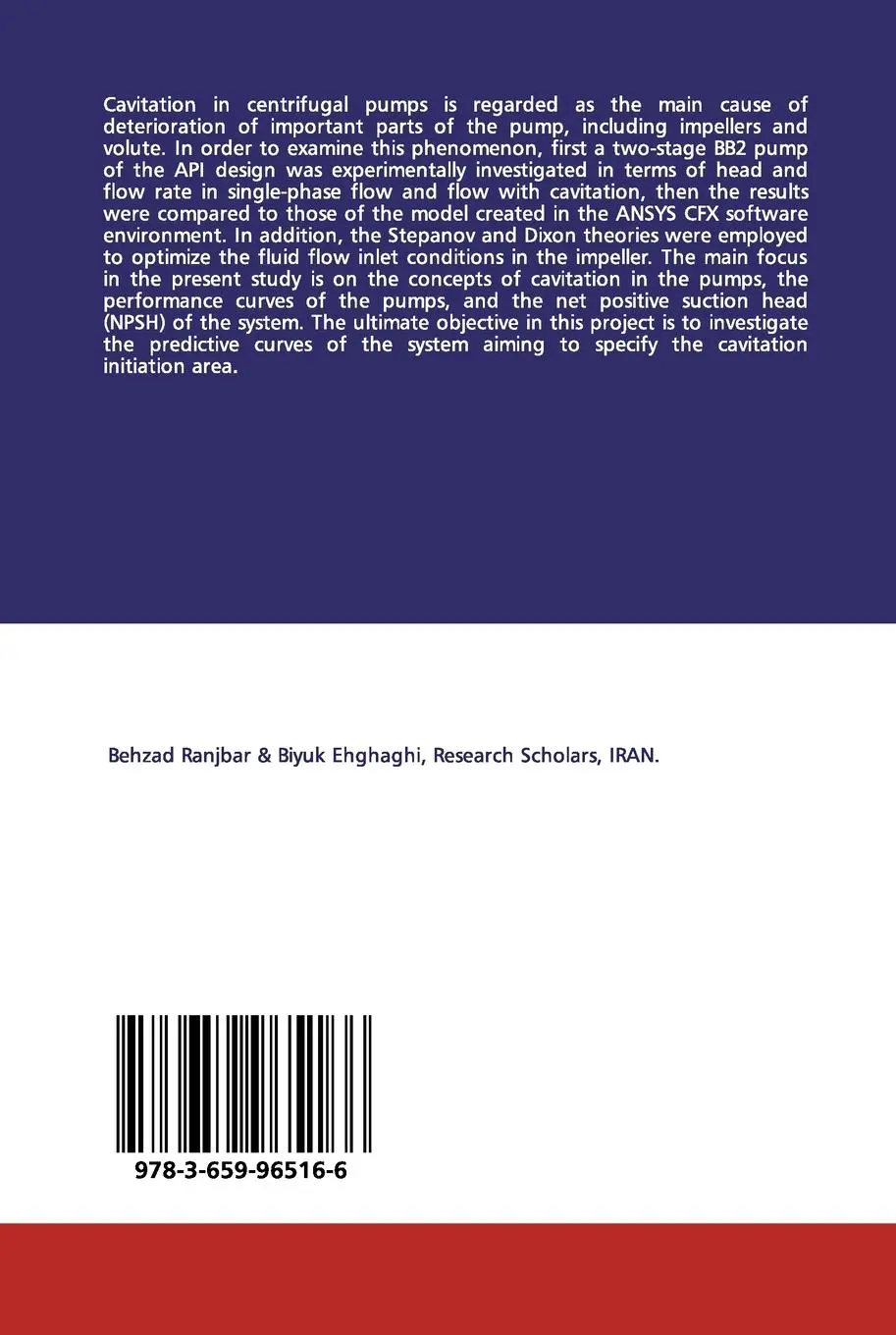 Rückseite: 9783659965166 | Cavitation phenomena and Bubbles Dynamic in Turbomachinery | Buch