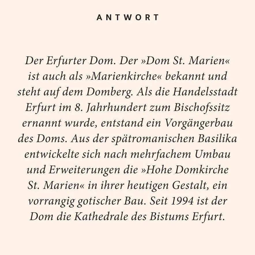 Bild: 9783899785166 | Erfurt-Quiz | 100 Fragen und Antworten | Birgit Poppe (u. a.) | Buch