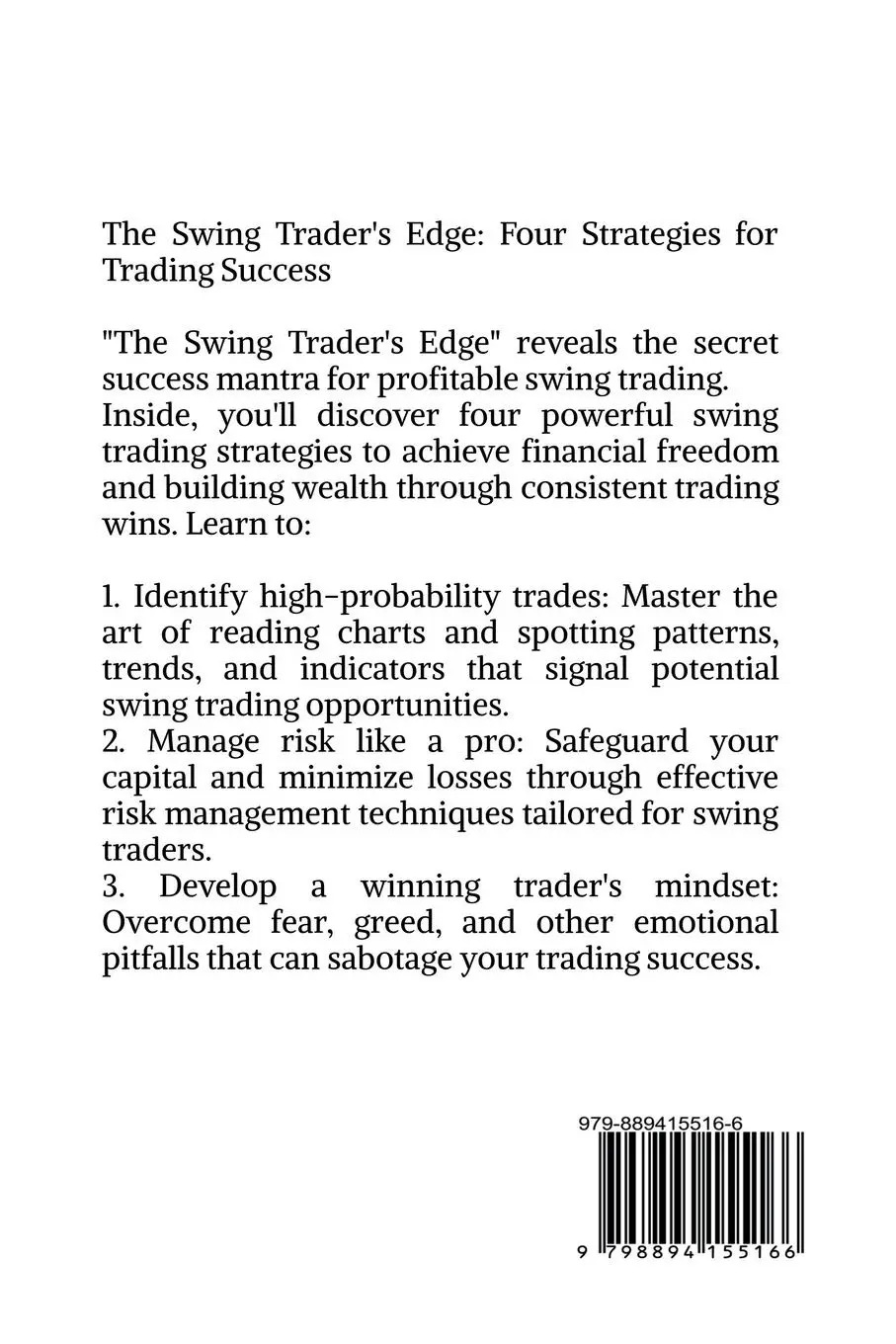 Rückseite: 9798894155166 | The Swing Trader's Edge | Dhruvadh Siva | Taschenbuch | Englisch