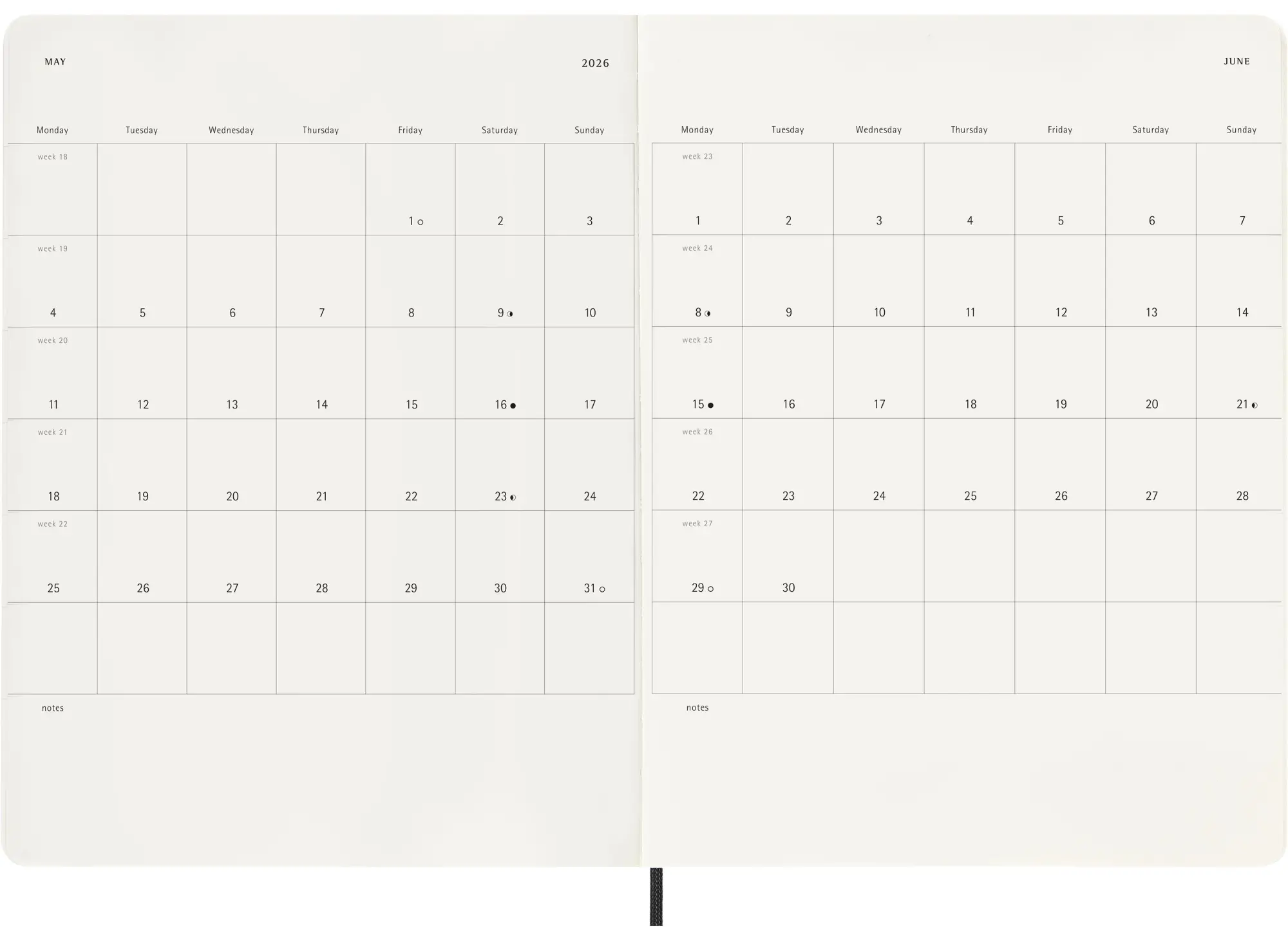 Bild: 8056999275266 | Moleskine 12 Monate Wochen Notizkalender 2026, XL, 1 Wo = 1 Seite,...