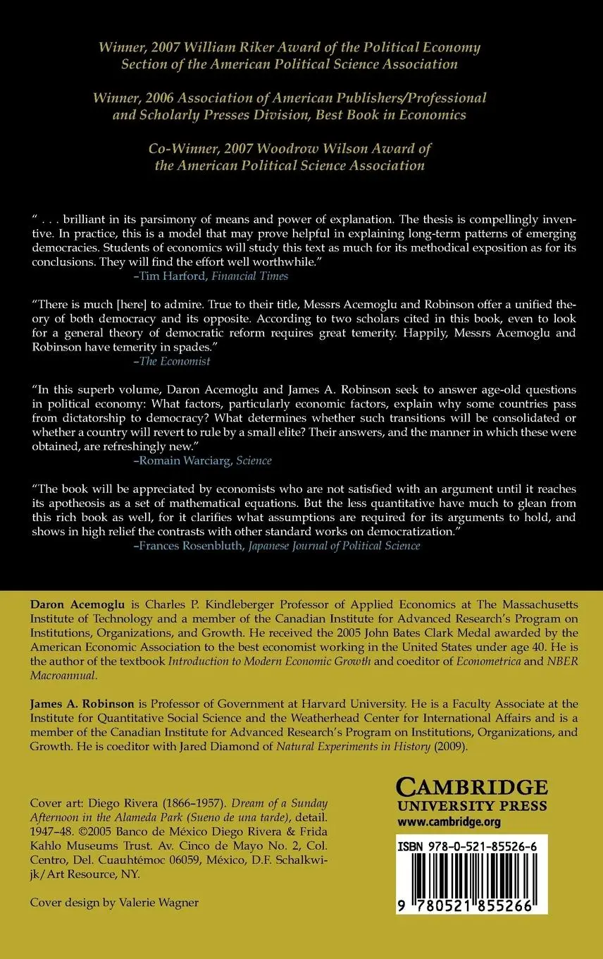 Rückseite: 9780521855266 | Economic Origins of Dictatorship and Democracy | Acemoglu (u. a.)