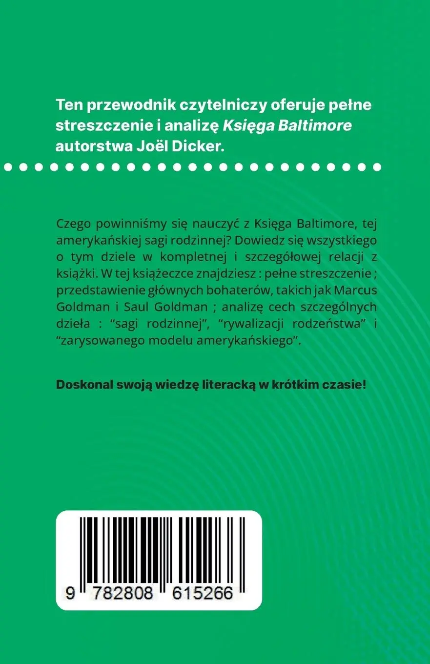 Rückseite: 9782808615266 | Ksi¿ga Baltimore ksi¿¿ka Joël Dicker (Analiza ksi¿¿ki) | Quinaux