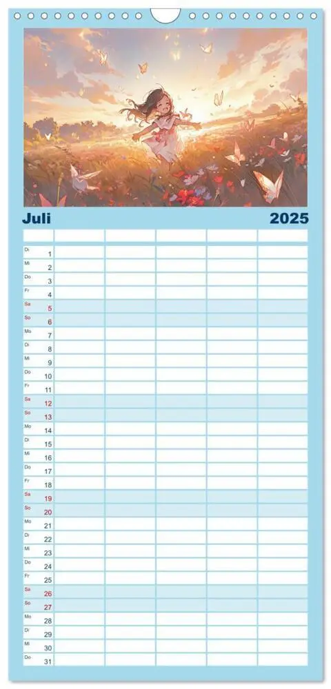 Bild: 9783457135266 | Familienplaner 2025 - Der Mädchen-Kalender mit 5 Spalten...