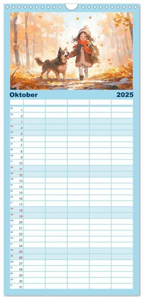 Bild: 9783457135266 | Familienplaner 2025 - Der Mädchen-Kalender mit 5 Spalten...
