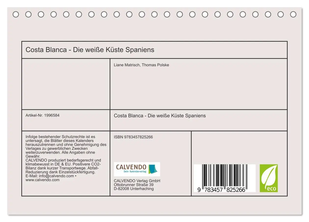 Bild: 9783457825266 | Costa Blanca - Die weiße Küste Spaniens (Tischkalender 2026 DIN A5...