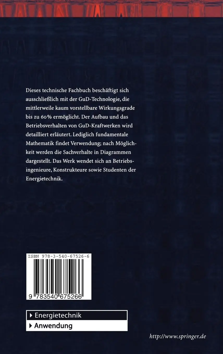 Rückseite: 9783540675266 | Kombinierte Gas- und Dampfkraftwerke | Richard Dolezal | Buch | xiii