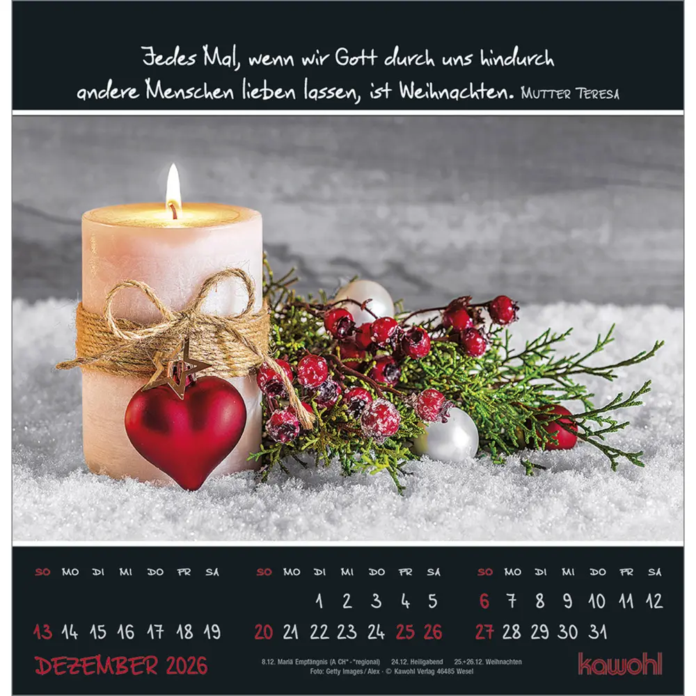Bild: 9783754825266 | Kleine Wunder entdecken 2026 | Wandkalender mit christlichen Texten