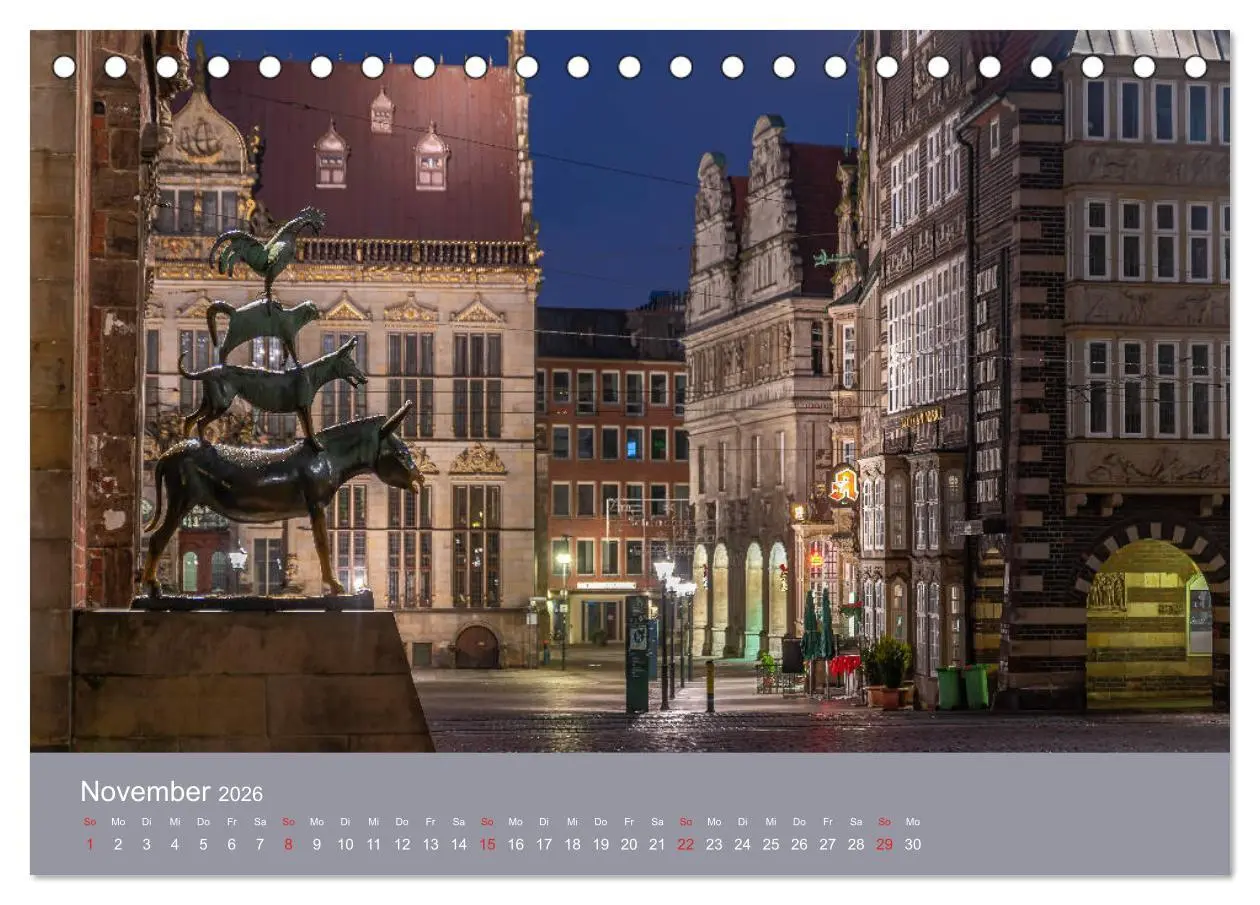 Bild: 9783457745366 | Nachts in Bremen (Tischkalender 2026 DIN A5 quer), CALVENDO...