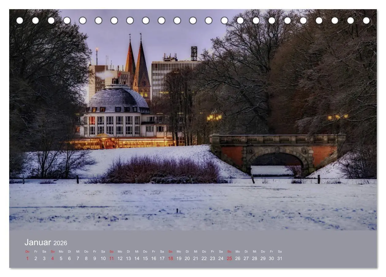 Bild: 9783457745366 | Nachts in Bremen (Tischkalender 2026 DIN A5 quer), CALVENDO...