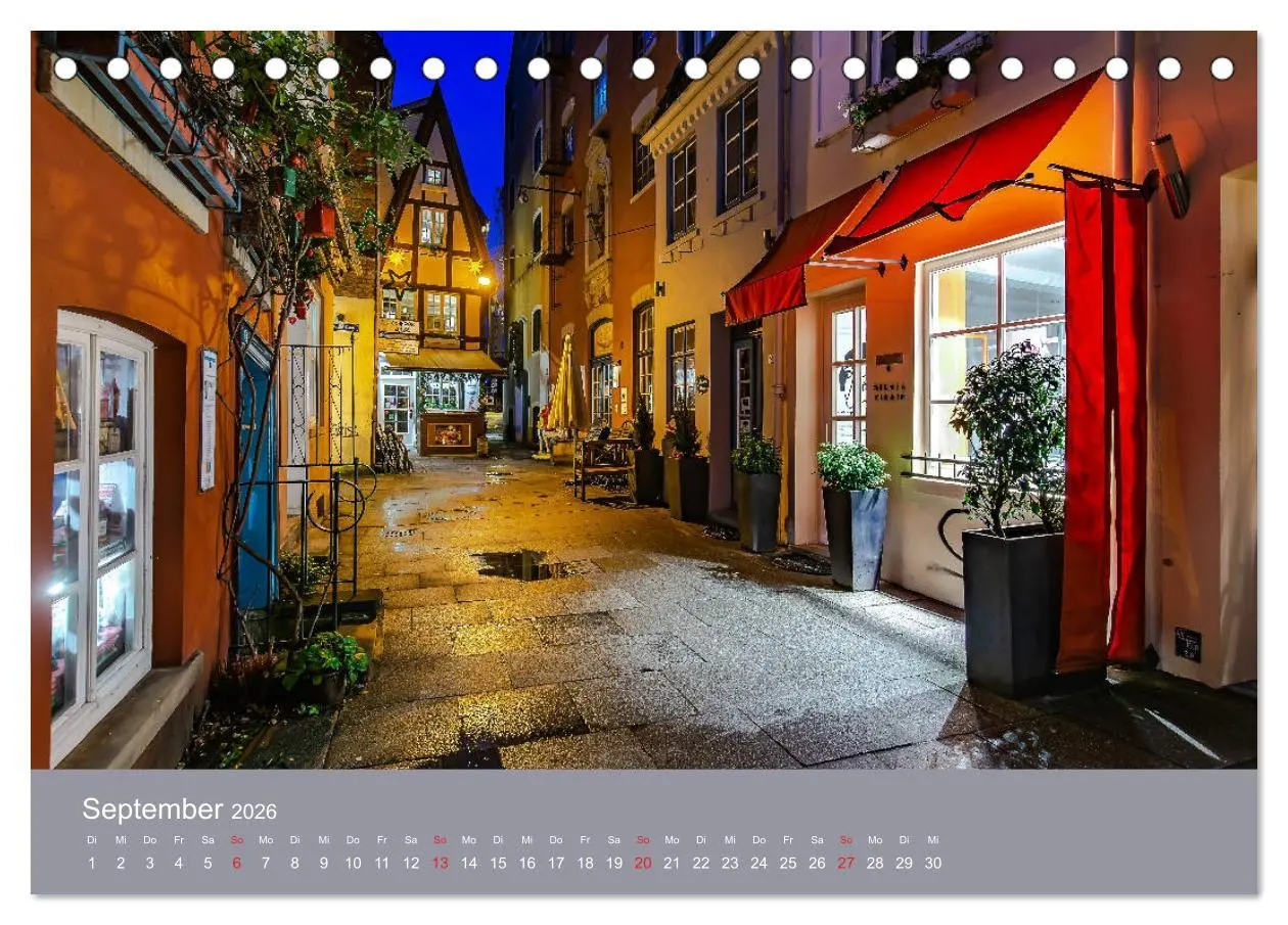 Bild: 9783457745366 | Nachts in Bremen (Tischkalender 2026 DIN A5 quer), CALVENDO...
