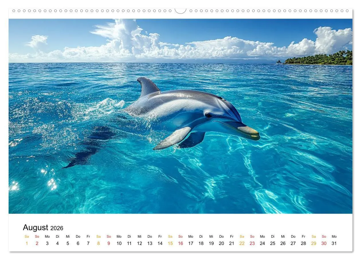 Bild: 9783516215366 | Delfine - Wellen Künstler (hochwertiger Premium Wandkalender 2026...