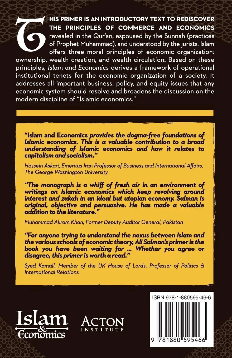 Rückseite: 9781880595466 | Islam and Economics | A Primer on Markets, Morality, and Justice