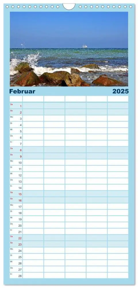 Bild: 9783457115466 | Familienplaner 2025 - MEER - Mehr! mit 5 Spalten (Wandkalender, 21...