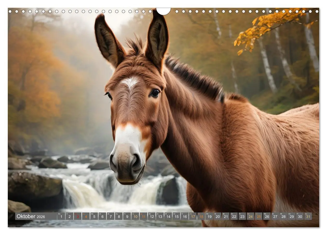 Bild: 9783457355466 | Eselträume (Wandkalender 2026 DIN A3 quer), CALVENDO Monatskalender