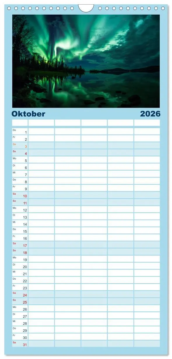 Bild: 9783516515466 | Familienplaner 2026 - Lappland mit 5 Spalten (Wandkalender, 21 x 45...