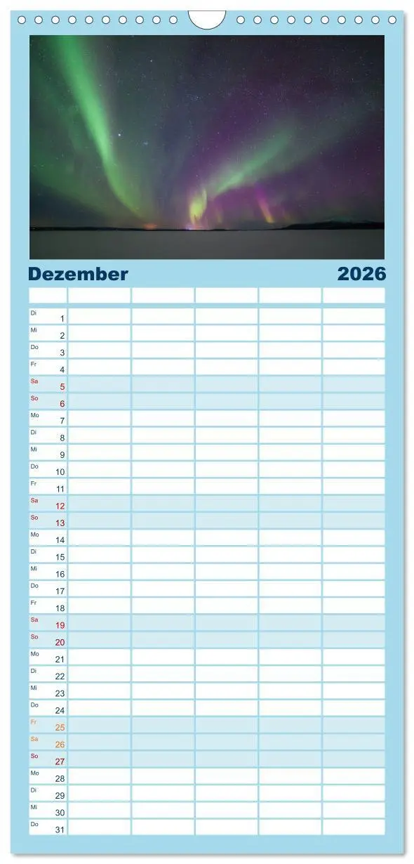 Bild: 9783516515466 | Familienplaner 2026 - Lappland mit 5 Spalten (Wandkalender, 21 x 45...