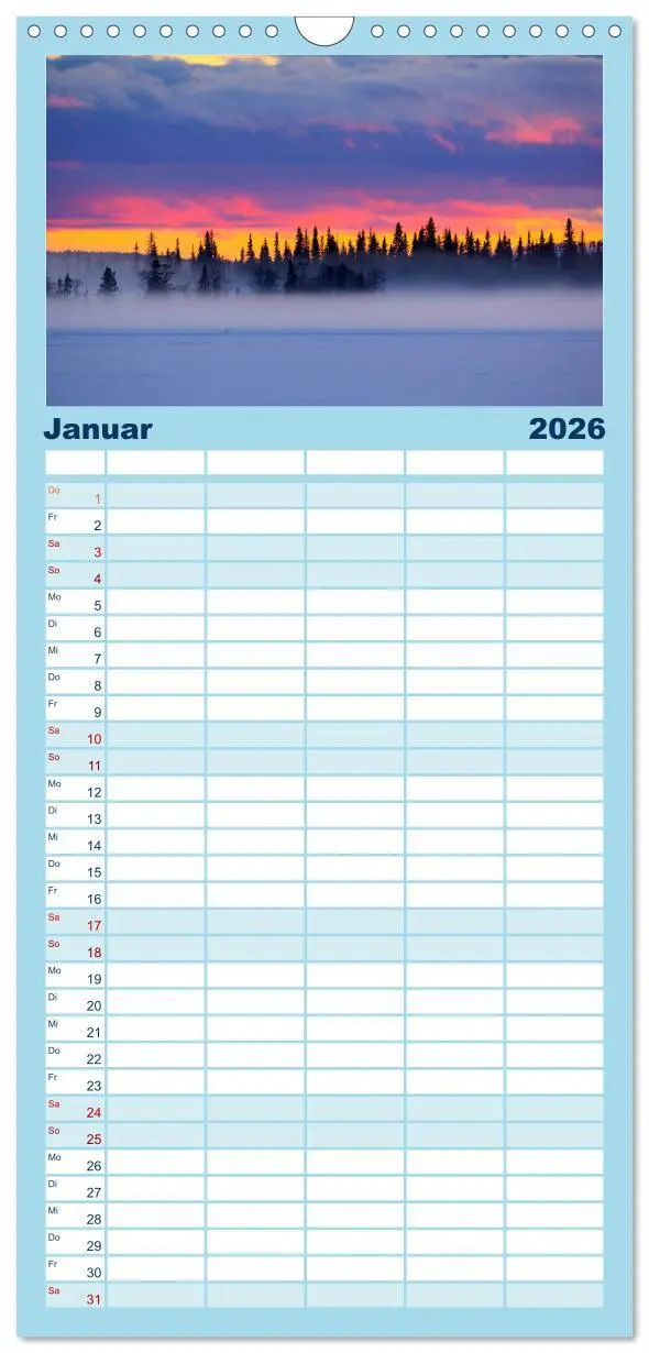 Bild: 9783516515466 | Familienplaner 2026 - Lappland mit 5 Spalten (Wandkalender, 21 x 45...