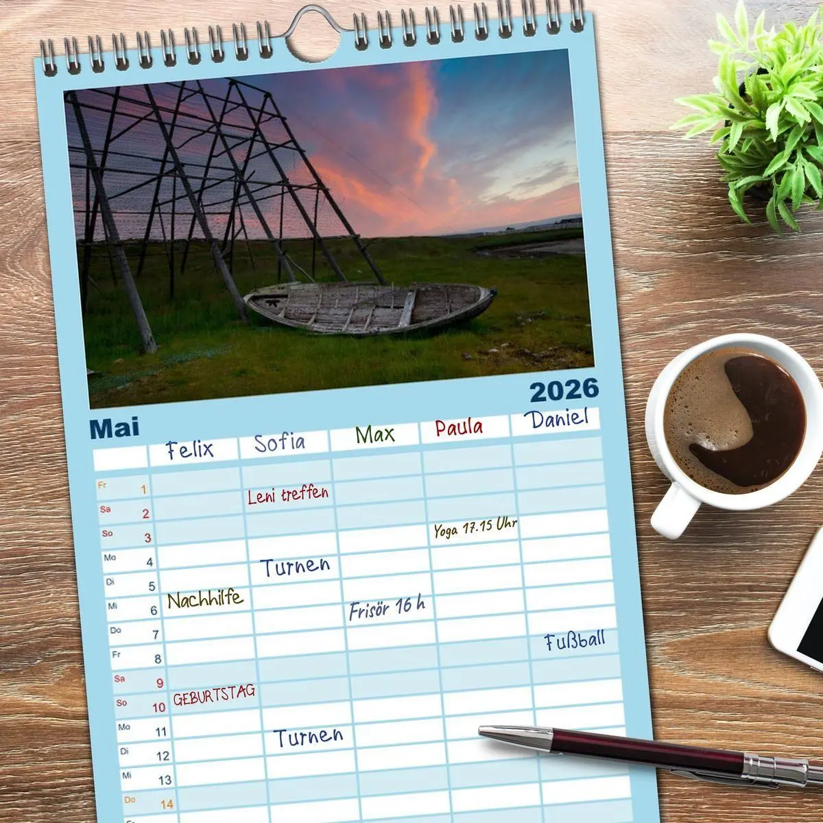Bild: 9783516515466 | Familienplaner 2026 - Lappland mit 5 Spalten (Wandkalender, 21 x 45...