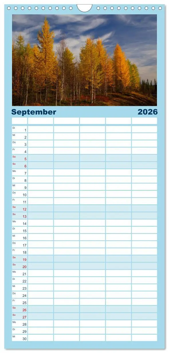 Bild: 9783516515466 | Familienplaner 2026 - Lappland mit 5 Spalten (Wandkalender, 21 x 45...