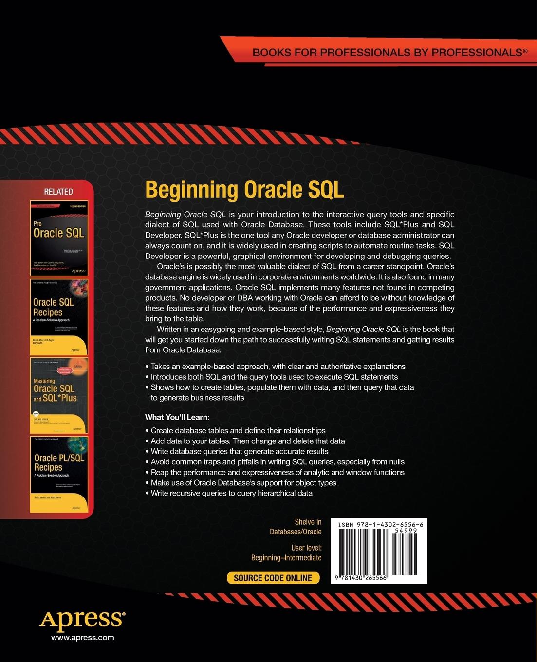 Rückseite: 9781430265566 | Beginning Oracle SQL | For Oracle Database 12c | Tim Gorman (u. a.)