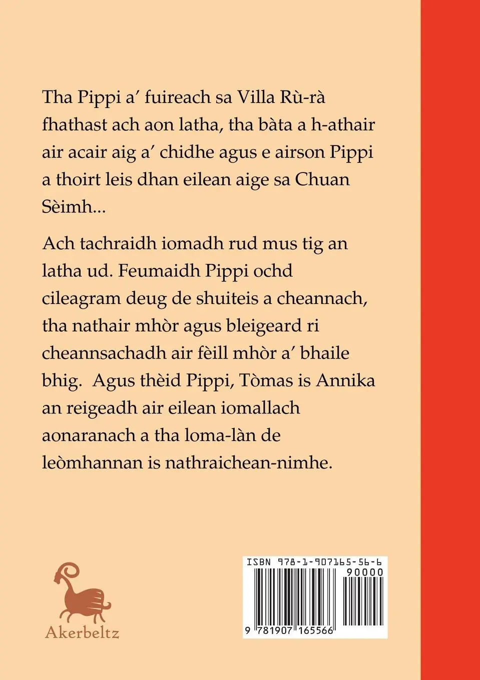 Rückseite: 9781907165566 | Tha Pippi Fhad-stocainneach a' dol air bòrd | Astrid Lindgren | Buch